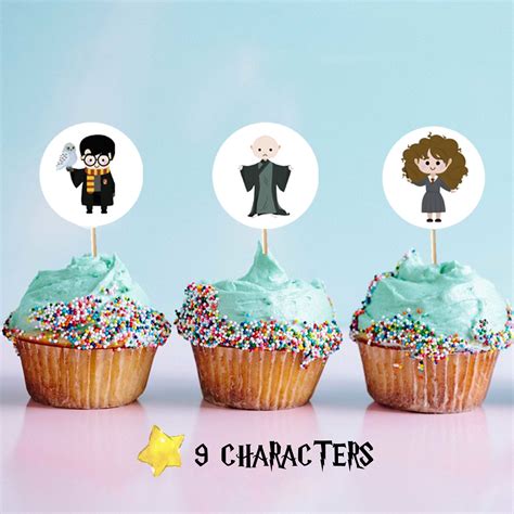 Harry Potter Cupcake Toppers For Birthday Baby Shower Wedding Party