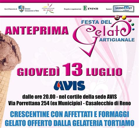 Anteprima Festa Del Gelato Artigianale Avis Casalecchio Di Reno