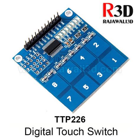 Jual TTP226 8 Channel Digital Capacitive Switch Touch Sensor Module