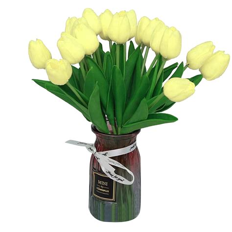 Cramax Pcs Tulips Artificial Flowers Fake Tulips Multicolor Fake