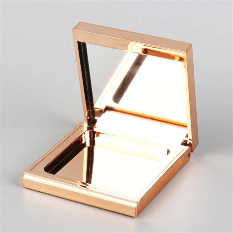 Custom Luxury Gold Blush Palette Square Magnetic Opening Empty Compact