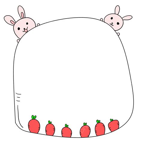 Hand Drawn Rabbit Png Picture Hand Drawn Cartoon Rabbit Radish Border