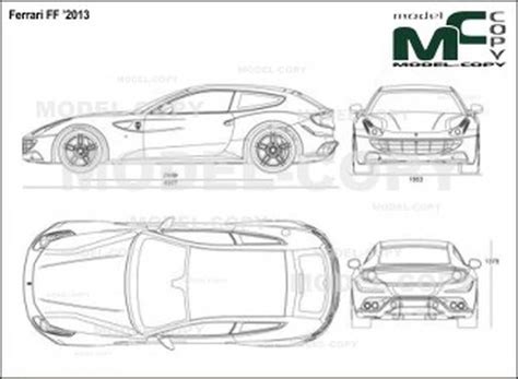 Ferrari Ff D Drawing Blueprints Model Copy Ferrari