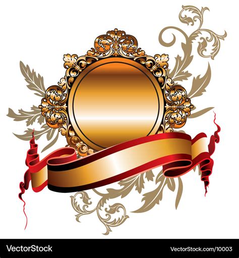 Gold Frame Ribbon Royalty Free Vector Image VectorStock