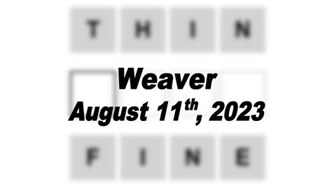 Todays ‘weaver Answer August 11th 2023 Hints And Solution Fortnite