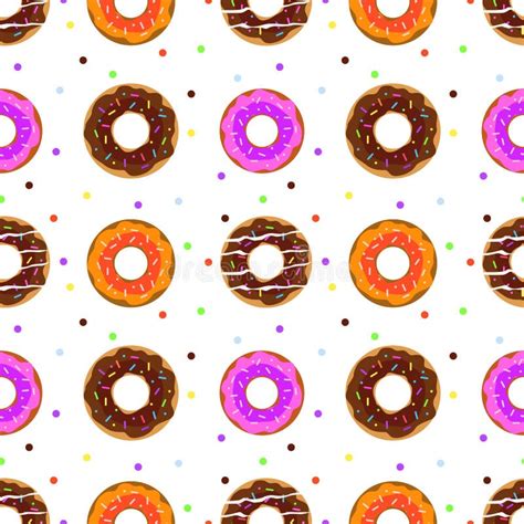 Seamless Pattern Of Donuts Stock Vector Illustration Of Donut 36273184