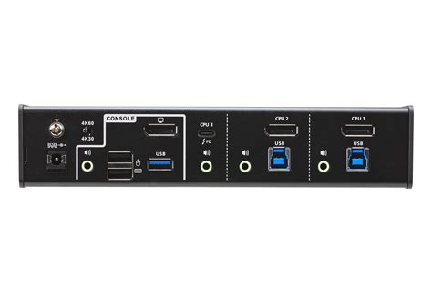 3 Port Usb C Displayport Hybrid Kvmp™ Switch Cs1953 Aten Desktop Kvm