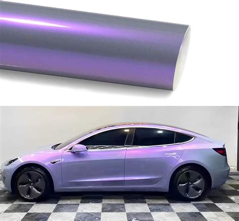 Amazon Lypumso Chameleon Vinyl Wrap Grey To Purple Glossy Car