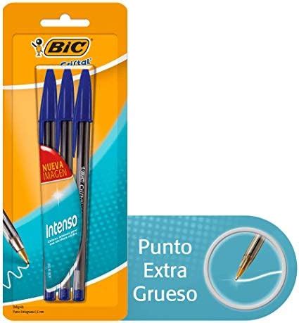 Caneta Azul Bic Cristal Dura Mais Ponta Esferogr Fica M Dia De Mm