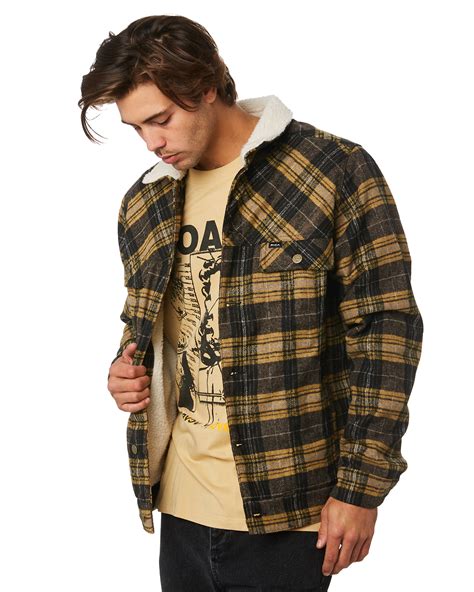 Rvca Daggers Mens Plaid Sherpa Jacket Plaid Surfstitch