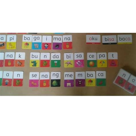 Jual 6y Flashcard Suku Kata Kartu Baca Belajar Membaca Flash Card Anak