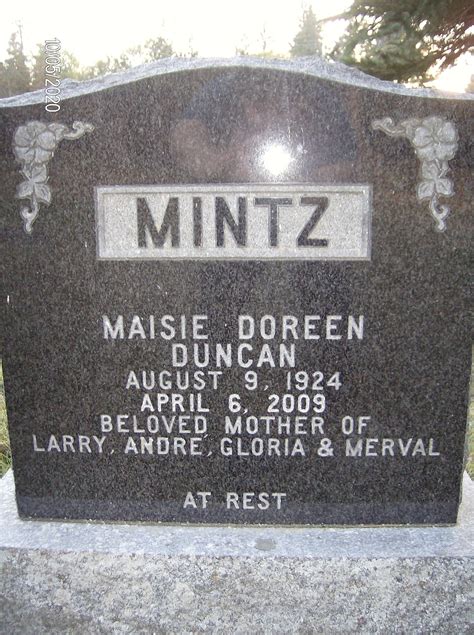 Maisie Doreen Duncan Mintz Find A Grave Memorial