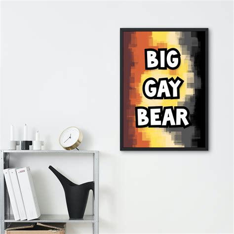 Big Gay Bear Art Bear Flag Artwork Hairy Guy Lover Older Bears For
