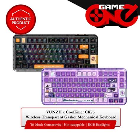 Yunzii X Coolkiller Ck Tri Mode Full Acrylic Transparent Hot Swappable Mechanical Keyboard
