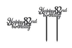 82nd birthday svg, 82nd birthday, Happy 82nd cake topper svg