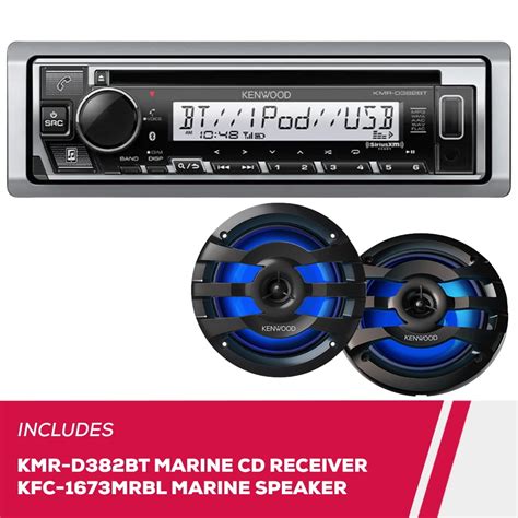 New Kenwood KMR D382BT Marine CD Receiver KFC 1673MRBL 6 5 2 Way