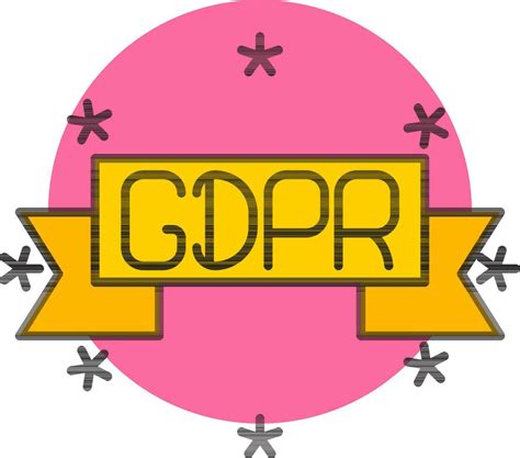 Gdpr General Data Protection Regulation Text On Yellow Ribbon Icon 24388526 Vector Art At Vecteezy