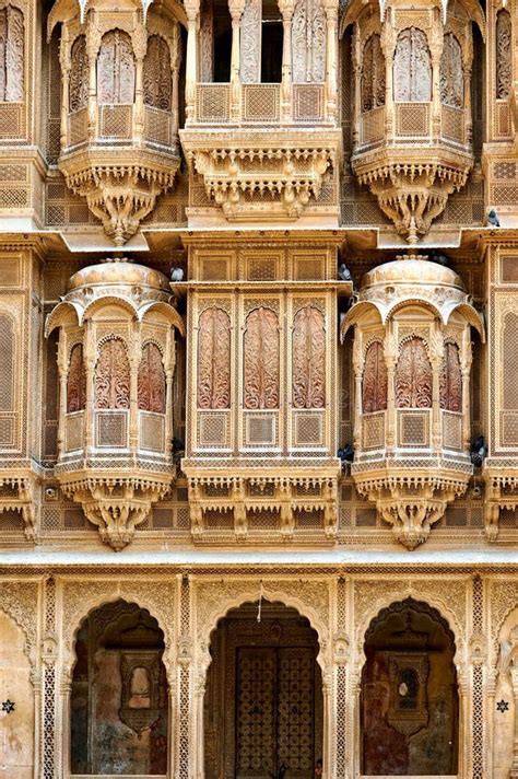 India Rajasthan Jaisalmer Traditional Haveli House Stock Image Image