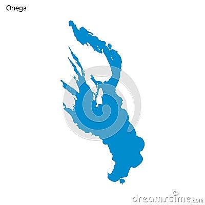 Blue Outline Map Of Onega Lake, Isolated Vector Siilhouette | CartoonDealer.com #238625391