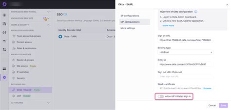 Identity Provider (IdP) initiated sign in 