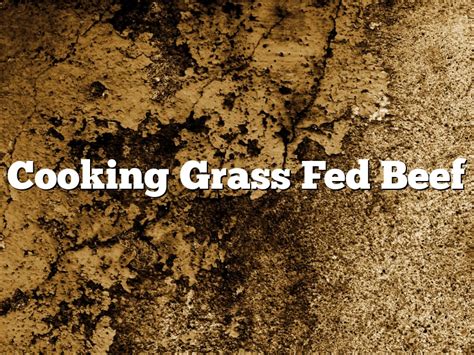 Cooking Grass Fed Beef October 2023