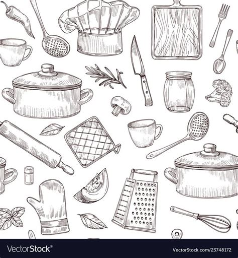 Royalty Free Vectorkitchen Tools Seamless