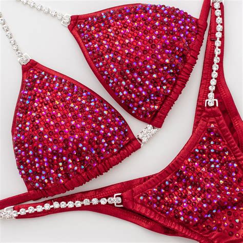 Red Crystal Npc Competition Bikini Made To Order Size Cut Are Confirmed After Order Is Placed