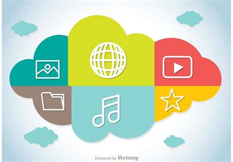 Colorful Cloud Computing Concept Vector 86840 Vector Art At Vecteezy