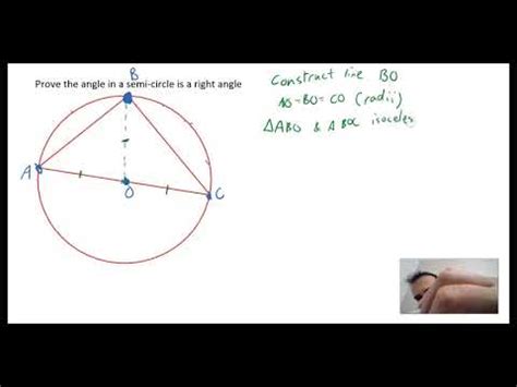 Proving The Angle In A Semi Circle Is A Right Angle YouTube