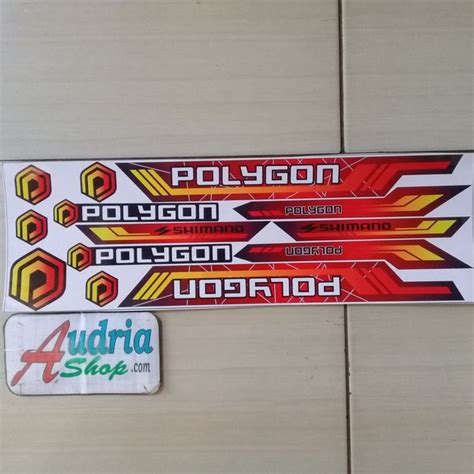 Jual Sticker Striping Decal Frame Sepeda Polygon Shimano Merah Di Lapak