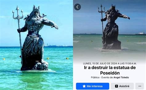 Estatua De Poseidón De Progreso ¿qué Tiene Qué Ver Con La Llegada Del Huracán Beryl A Yucatán