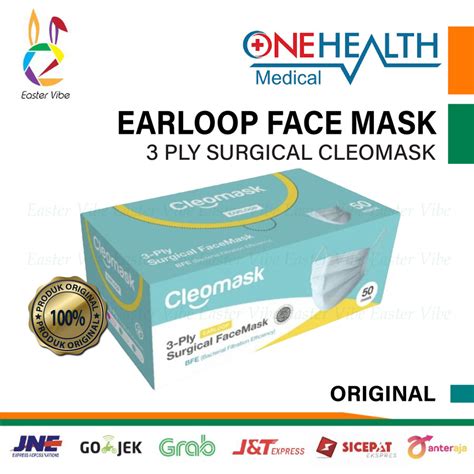 Jual ONEHEALTH MASKER EARLOOP 3 PLY SURGICAL CLEOMASK ISI 50 PCS