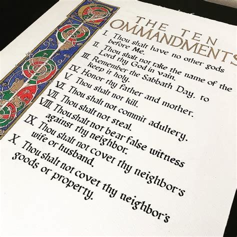 Ten Commandments The Decalogue Catholic Original | Etsy