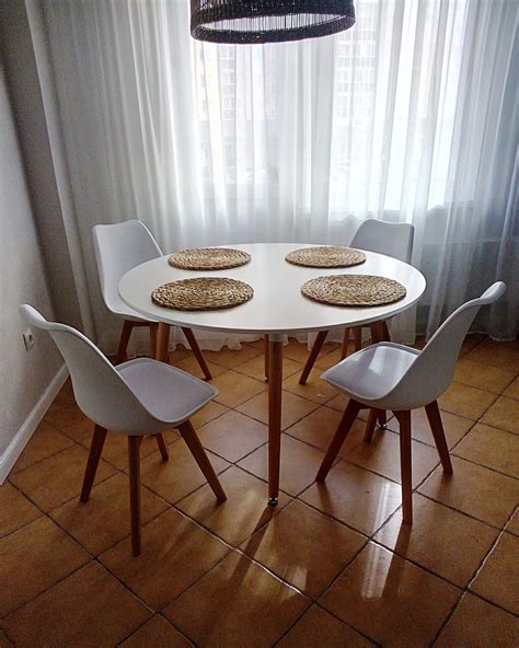 Кухонный интерьерный круглый обеденный стол Oslo Round MDF (D110/120см ...