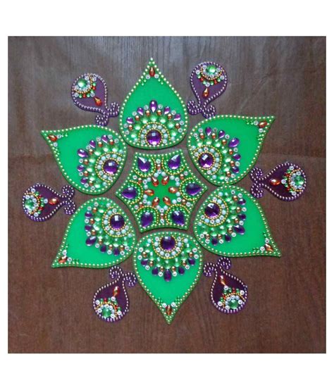 Anbay Green Acrylic Rangoli Pack Of 13 Buy Anbay Green Acrylic