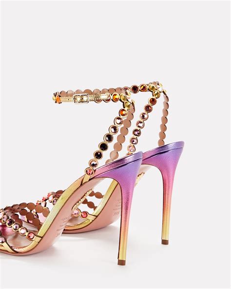 Aquazzura Tequila Crystal Embellished Sandals Intermix®