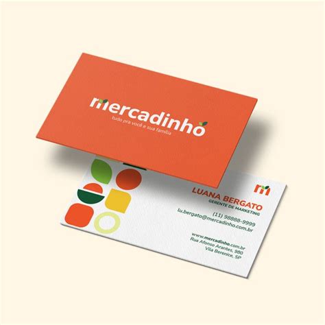 Mercadinho Cart O De Visitas Business Card Supermarket Logo