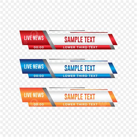 News Lower Thirds Vector Art Png Set Banners And Lower Thirds For News