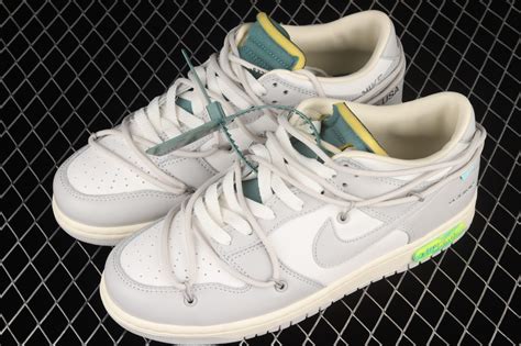 Off White X Nike SB Dunk Low Lot 42 Of 50 Neutral Grey Light Bone