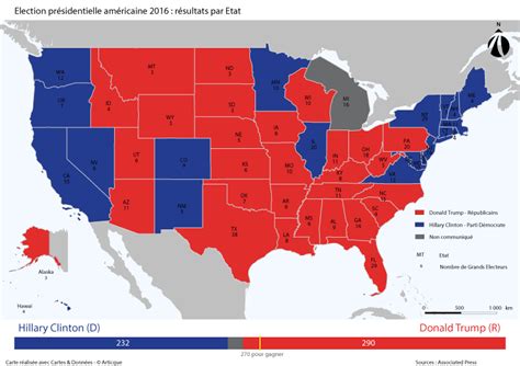 Cartographie Des élections Présidentielles 2016 Aux États Unis Articque