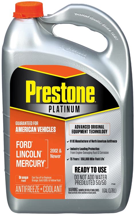 Prestone Platinum Ford Oe Antifreeze And Coolant 1 Gal Ready To Use 50 50