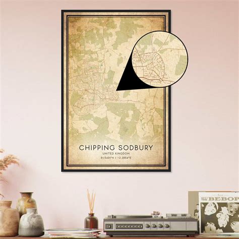 Vintage Chipping Sodbury United Kingdom Map Poster, Chipping Sodbury ...