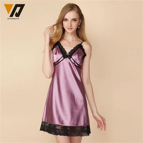 Aliexpress Buy XMWEIPING Silk Sleepwear Women Satin Lace Lingerie