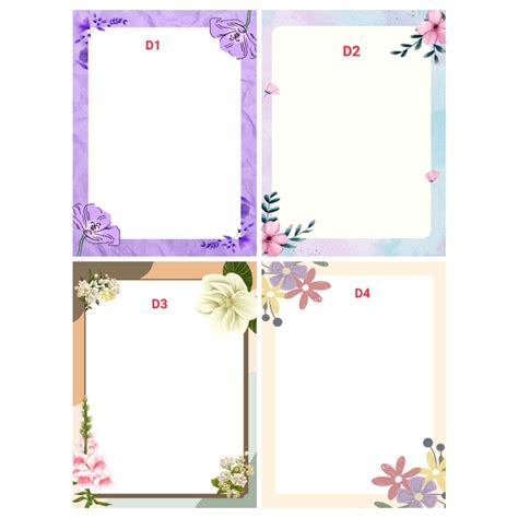 5 Sheets ONE DESIGN LONG BORDER BOND PAPER Shopee Philippines