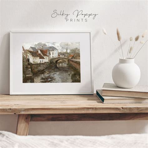 Vintage Rustic Village Painting Antique Village Wall Decor - Etsy