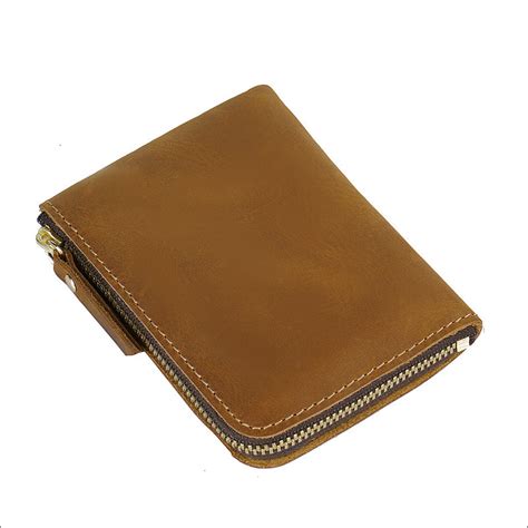 Leather Small Mens Wallet Zipper Billfold Front Pocket Wallet Card Wal Iwalletsmen