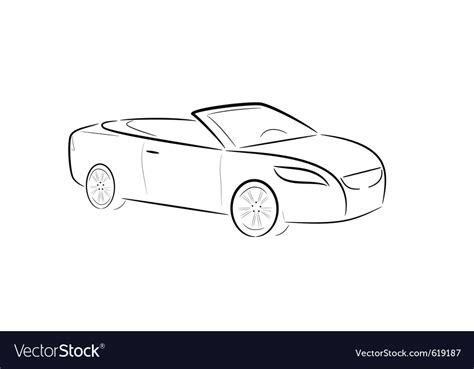 Cartoon silhouette of a car Royalty Free Vector Image