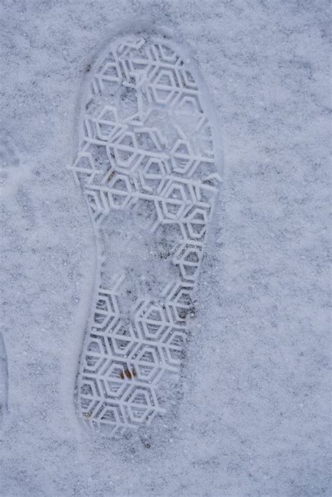 Footsteps - Shoe Print in the Snow Stock Image - Image of shoeprint ...