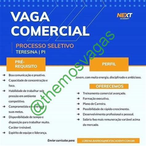 Consultor Comercial Vaga S Teresina Pi Themos Vagas