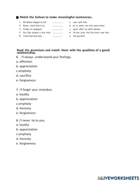 Silver Lining 11 Interactive Worksheet Live Worksheets